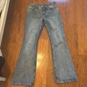 Brandy Melville Low Rise Jeans Bell Bottom Light Blue Wash